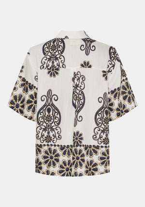 I SAY Ane Button Shirt Shirts N25 Summer Border Print