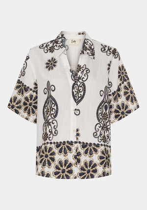 I SAY Ane Button Shirt Shirts N25 Summer Border Print