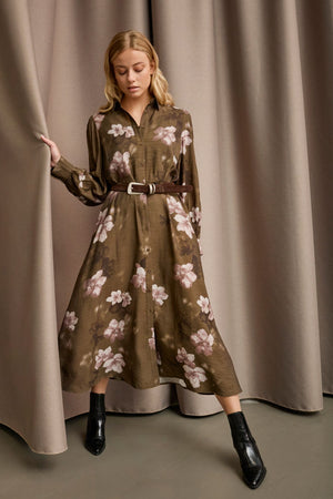 I SAY Ane Classic Dress Dresses G13 Khaki Flowerdream