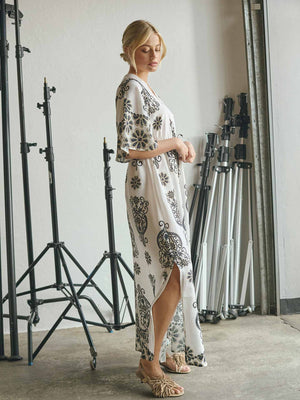 I SAY Ane Long Dress Dresses N25 Summer Border Print
