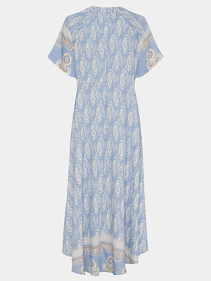 I SAY Ane New Dress Dresses D88 Light Blue Border Paisley