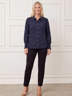 I SAY Ane Smock Shirt Shirts D67 Navy Dot