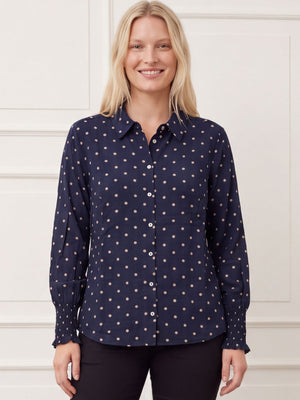 I SAY Ane Smock Shirt Shirts D67 Navy Dot