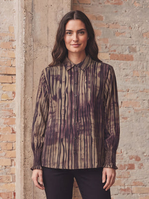 I SAY Ane Smock Shirt Shirts N42 Aubergine Flow