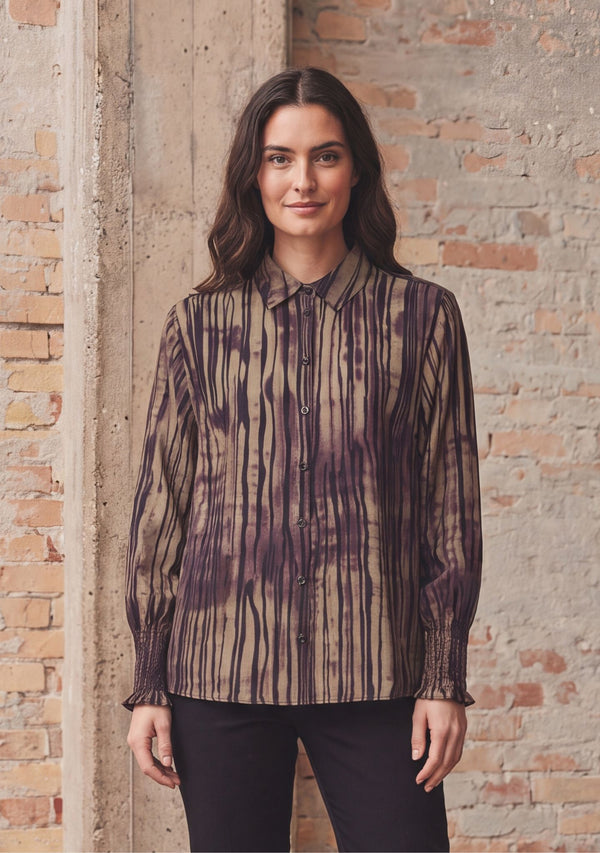 I SAY Ane Smock Shirt Shirts N42 Aubergine Flow