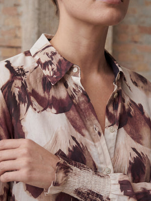 I SAY Ane Smock Shirt Shirts N47 Aubergine Floral