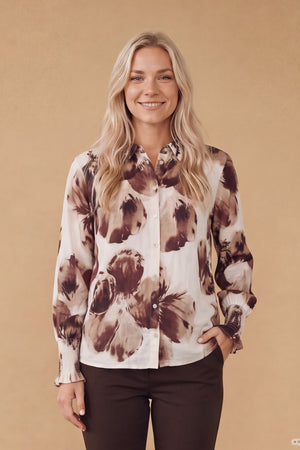 I SAY Ane Smock Shirt Shirts N47 Aubergine Floral