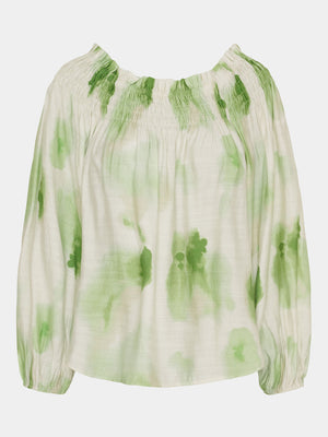 I SAY Ane Stretch Blouse Blouses N27 Green Watercolor