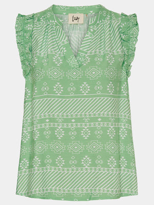 I SAY Ane Top Tops L98 Green Geo