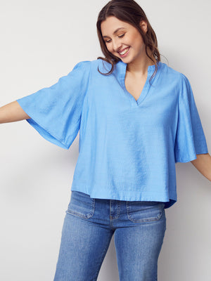 I SAY Ane s/s Blouse Blouses 608 Spring Blue