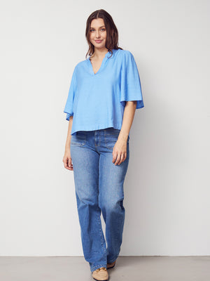 I SAY Ane s/s Blouse Blouses 608 Spring Blue