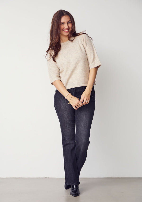 I SAY Anna 3/4 Sleeve Pullover Knitwear 956 Smokey