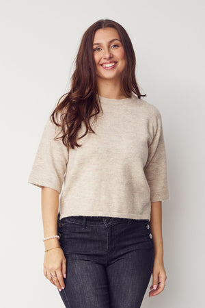 I SAY Anna 3/4 Sleeve Pullover Knitwear 956 Smokey