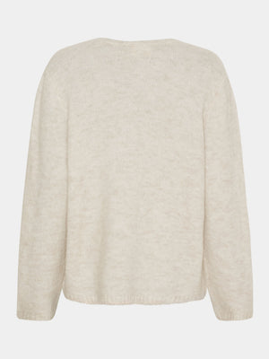 I SAY Anna Classic Cardigan Knitwear 101 Broken White