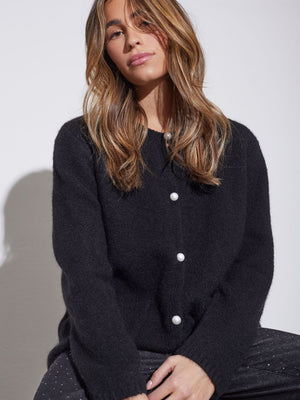I SAY Anna Classic Cardigan Knitwear 900 Black