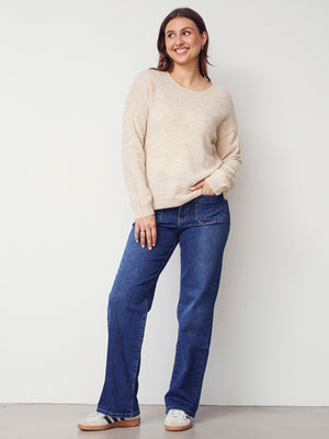 I SAY Anna Classic Pullover Knitwear 111 Sand Melange