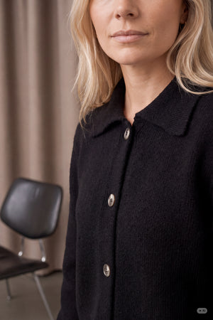 I SAY Anna Colar Cardigan Knitwear 900 Black