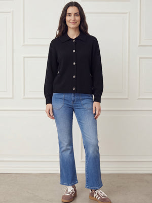 I SAY Anna Colar Cardigan Knitwear 900 Black