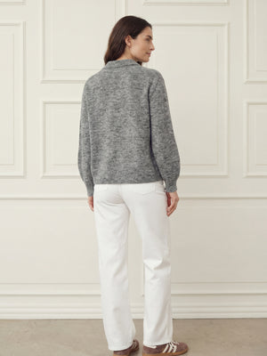 I SAY Anna Colar Cardigan Knitwear 947 Grey Melange