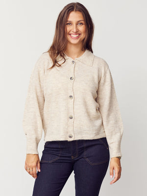 I SAY Anna Colar Cardigan Knitwear 956 Smokey