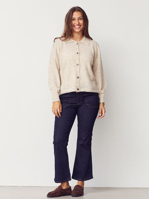I SAY Anna Colar Cardigan Knitwear 956 Smokey