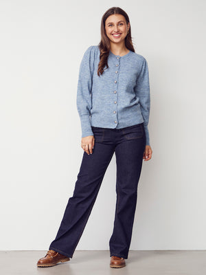 I SAY Anna Deco Cardigan Knitwear 678 Ice Blue