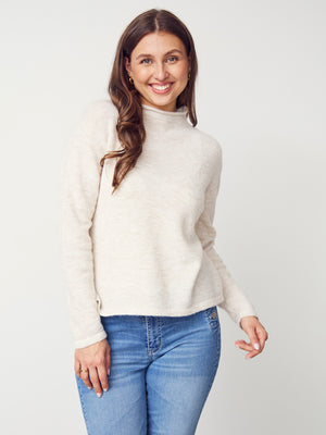 I SAY Anna Highneck Pullover Knitwear 101 Broken White