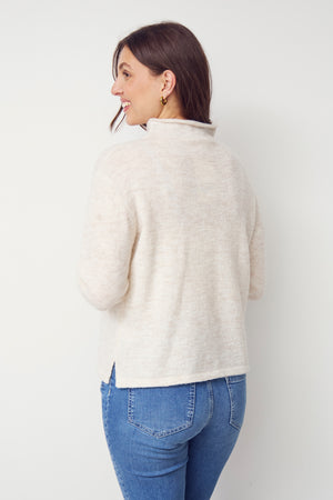I SAY Anna Highneck Pullover Knitwear 101 Broken White