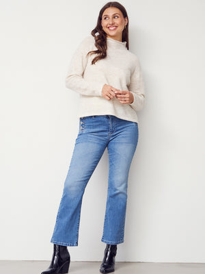 I SAY Anna Highneck Pullover Knitwear 101 Broken White