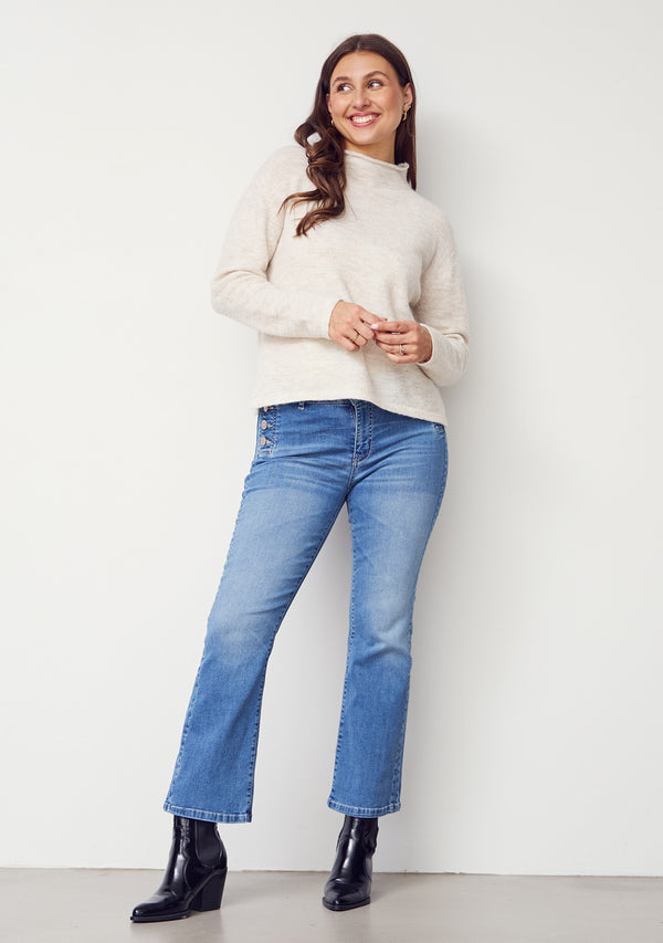 I SAY Anna Highneck Pullover Knitwear 101 Broken White