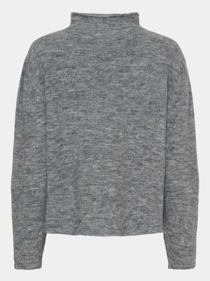 I SAY Anna Highneck Pullover Knitwear 947 Grey Melange