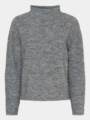 I SAY Anna Highneck Pullover Knitwear 947 Grey Melange
