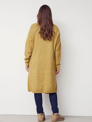 I SAY Anna Long Cardigan Knitwear 803 Lime Melange