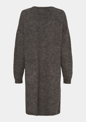 I SAY Anna Long Cardigan Knitwear 972 Mole Melange