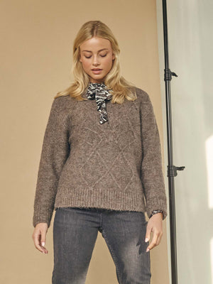 I SAY Anna New Pullover Knitwear 361 Taupe Melange