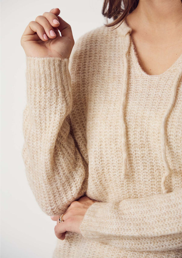 I SAY Anna String Pullover Knitwear 111 Sand Melange