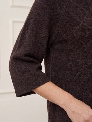 I SAY Anna s/s Pullover Knitwear 357 Dark Brown Melange