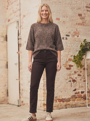 I SAY Anna s/s Pullover Knitwear 361 Taupe Melange