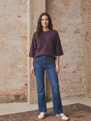 I SAY Anna s/s Pullover Knitwear 419 Aubergine