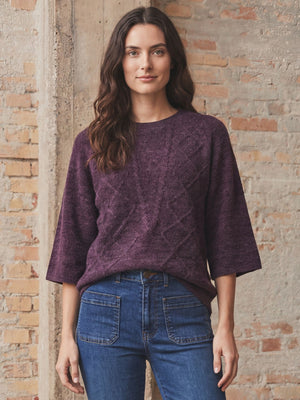 I SAY Anna s/s Pullover Knitwear 419 Aubergine