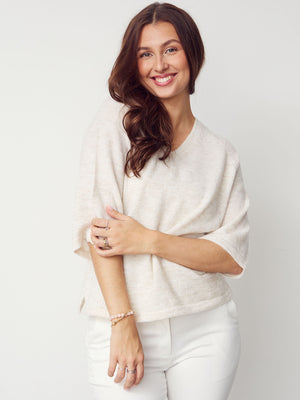 I SAY Anna s/s V-Neck Pullover Knitwear 101 Broken White