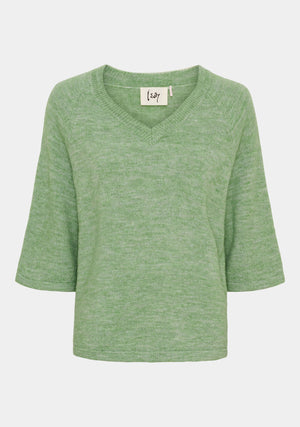 I SAY Anna s/s V-Neck Pullover Knitwear 838 Delicate Green