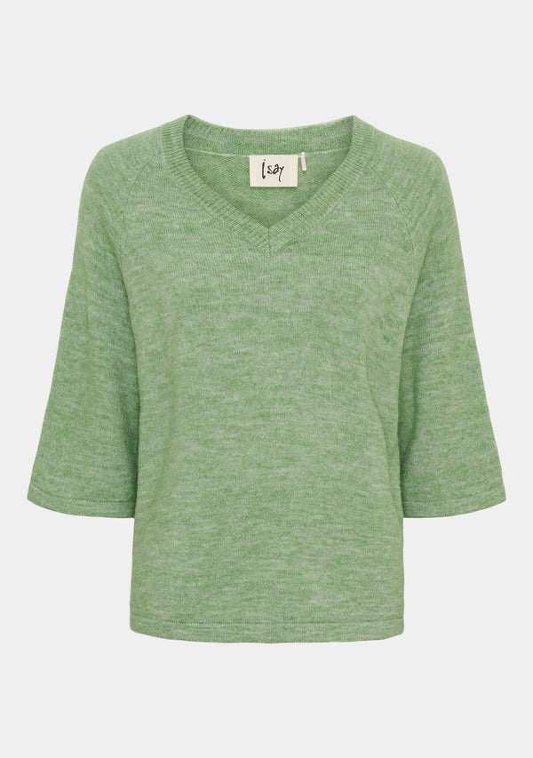 I SAY Anna s/s V-Neck Pullover Knitwear 838 Delicate Green