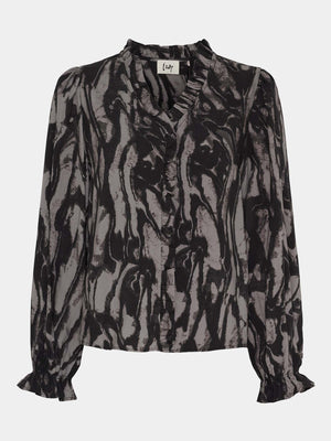 I SAY Annica Flounce Blouse Blouses M96 Greyish
