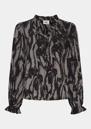 I SAY Annica Flounce Blouse Blouses M96 Greyish