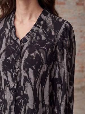I SAY Annica Flounce Blouse Blouses M96 Greyish
