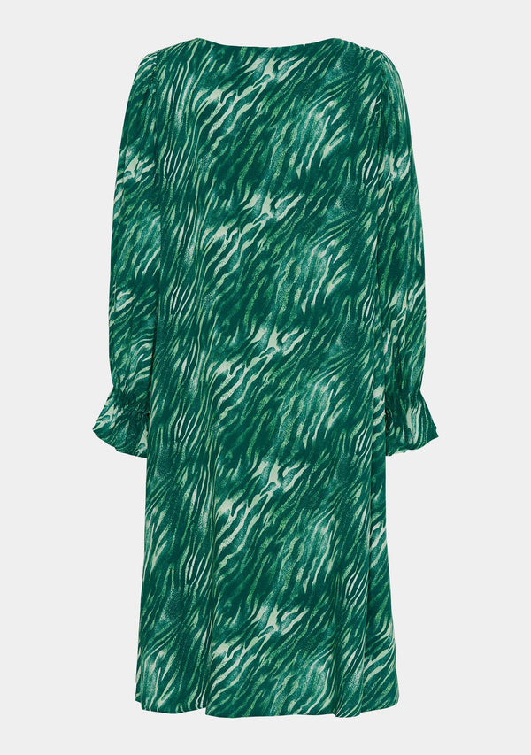 I SAY Annica V-Neck Dress Dresses M54 Green Float