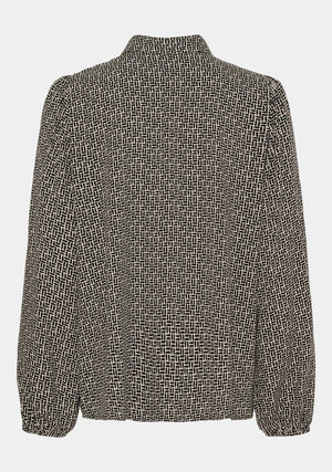 I SAY Asta Blouse Blouses M84 Graphic Black Strokes