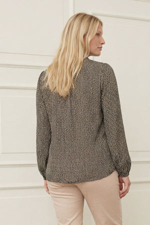 I SAY Asta Blouse Blouses M84 Graphic Black Strokes