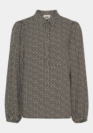 I SAY Asta Blouse Blouses M84 Graphic Black Strokes